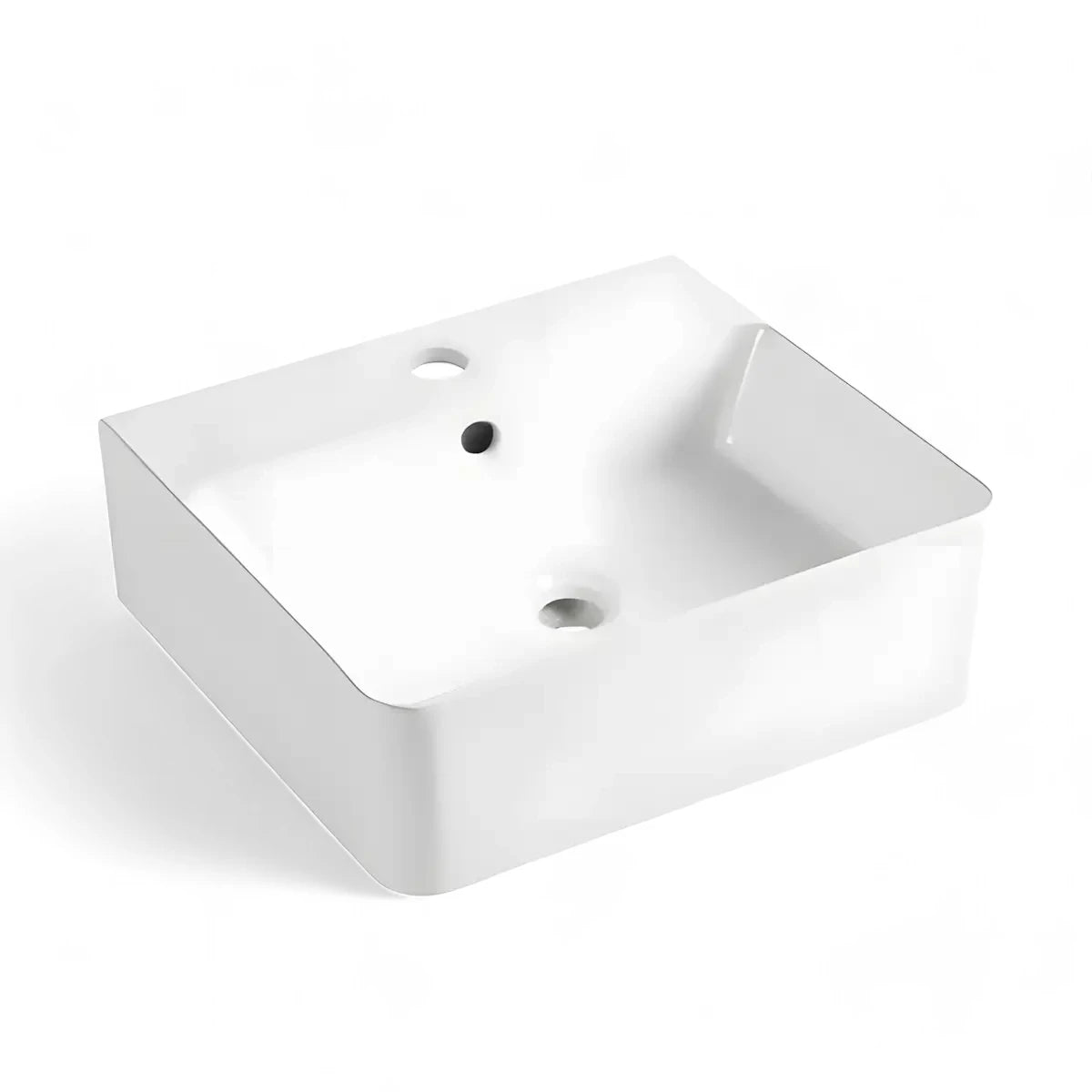 Lavoar Suspendat Sau Pe Blat Kairo 46x42cm, Alb, Portelan-Diplon