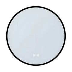 Oglinda Baie Led Magnolia R90cm, Negru Mat, Functie Dezaburire-Diplon