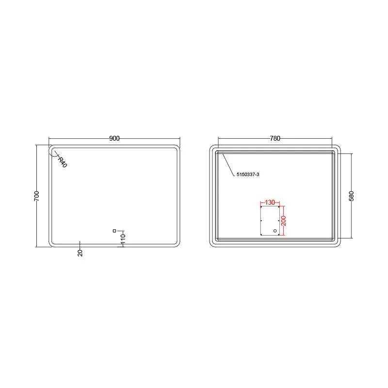 Oglinda Baie Led Neven 90x70cm-Diplon