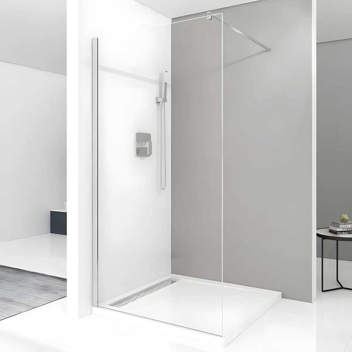 Paravan Dus Walk-In Una 100x195cm Outlet, Sticla Securizata 8mm, Profil Aluminiu Cromat-Diplon