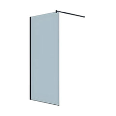 Paravan Dus Walk-In Una 100x195cm Outlet, Sticla Fumurie 8mm, Profil Aluminiu Negru-Diplon