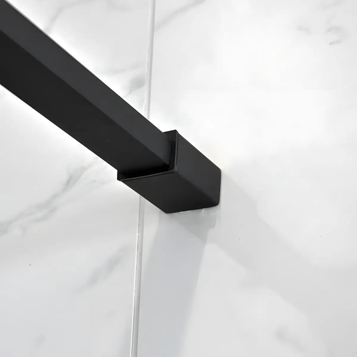 Paravan Dus Walk-In Una 100x195cm Outlet, Sticla Fumurie 8mm, Profil Aluminiu Negru-Diplon