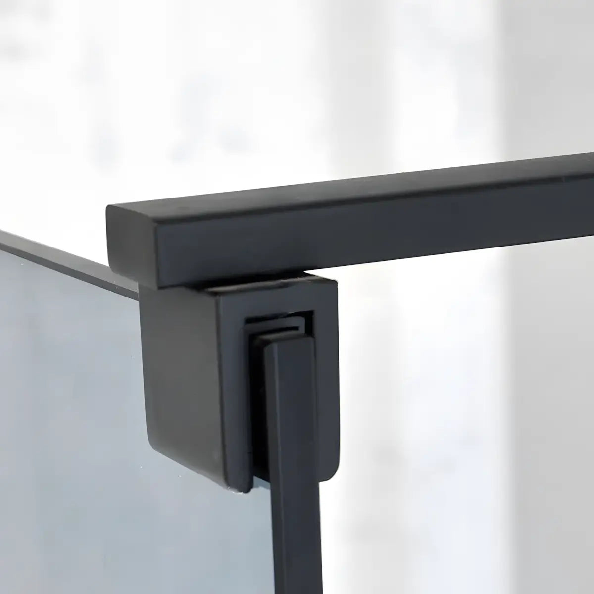 Paravan Dus Walk-In Una 100x195cm Outlet, Sticla Fumurie 8mm, Profil Aluminiu Negru-Diplon