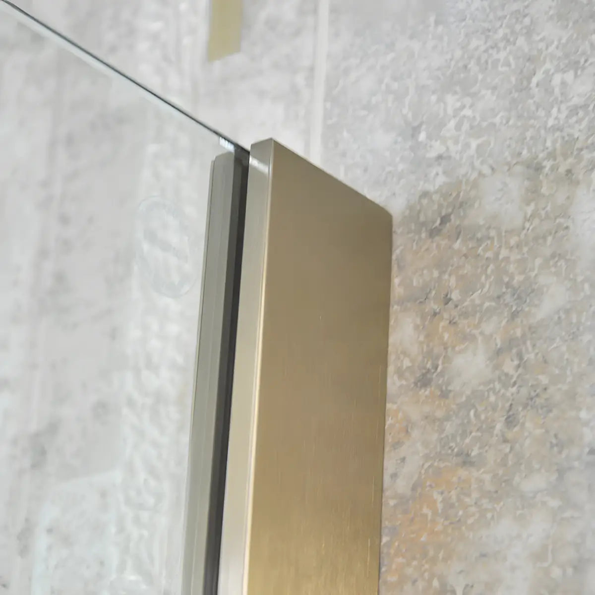 Paravan Dus Walk-In Una 100x195cm Outlet, Sticla Securizata 8mm, Profil Aluminiu Auriu-Diplon