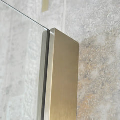 Paravan Dus Walk-In Una 100x195cm Outlet, Sticla Securizata 8mm, Profil Aluminiu Auriu-Diplon