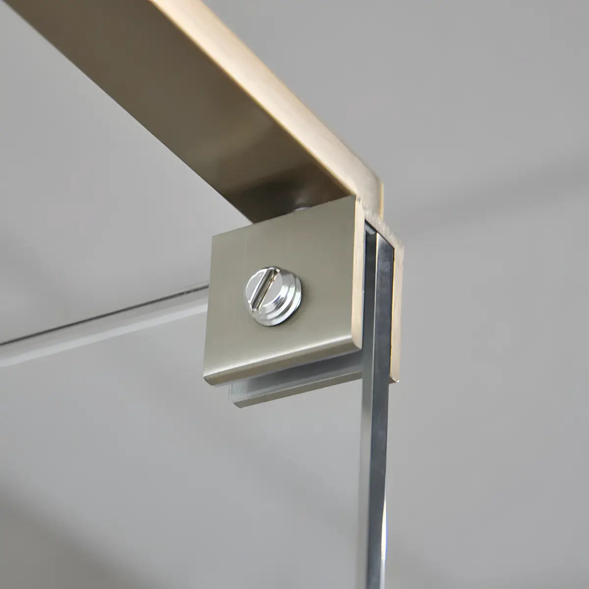 Paravan Dus Walk-In Una 100x195cm Outlet, Sticla Securizata 8mm, Profil Aluminiu Auriu-Diplon