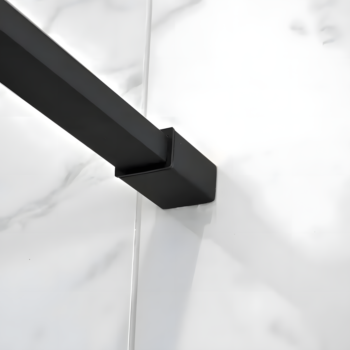 Paravan Dus Walk-In Una 70x195cm Outlet, Sticla Fumurie 8mm, Profil Aluminiu Negru-Diplon