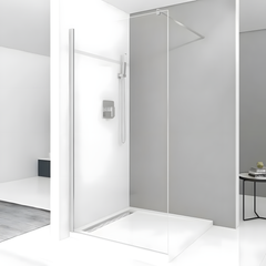 Paravan Dus Walk-In Una 70x195cm, Sticla Securizata 8mm, Profil Aluminiu Cromat, Outlet-Diplon