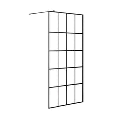 Paravan Dus Walk-In Zoe 90x200cm, Sticla Securizata 8mm, Profil Aluminiu Negru-Diplon