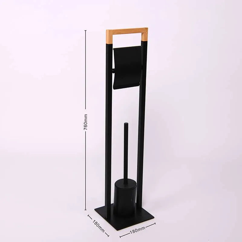 Set Suport Hartie Igienica si Perie WC SB3201BL, 76 cm, Negru