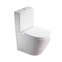 Set Vas WC Monobloc Rimless Ventura Leon, 38x61,8 cm, Rezervor 3/6L, Capac Soft-Close, Alb