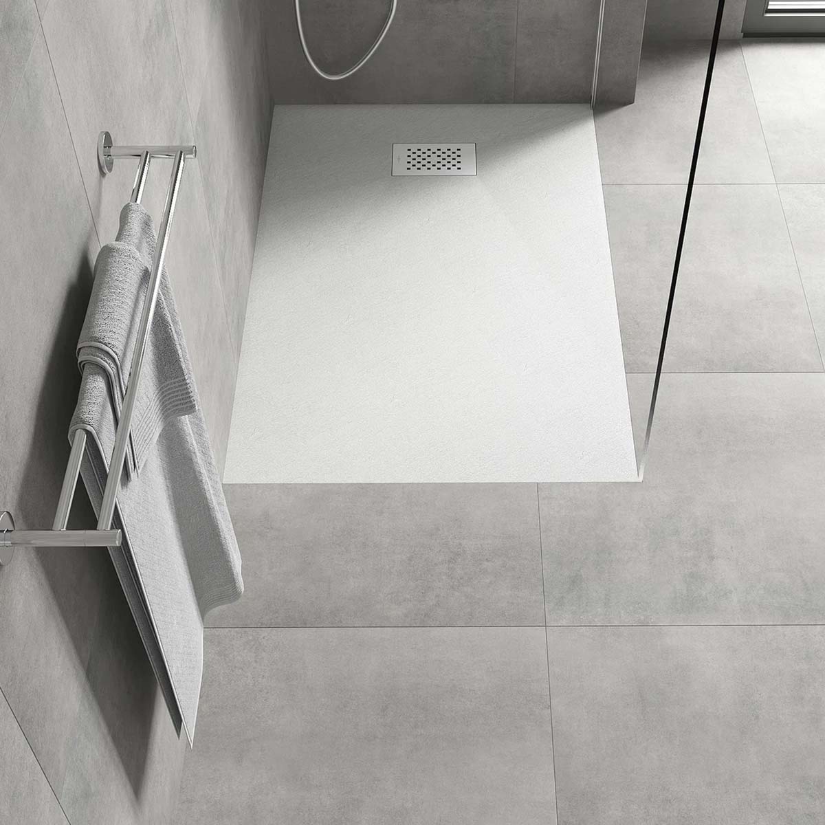 Cadita de Dus SMC 80x120cm, Alb, Sifon Inclus, Mexen