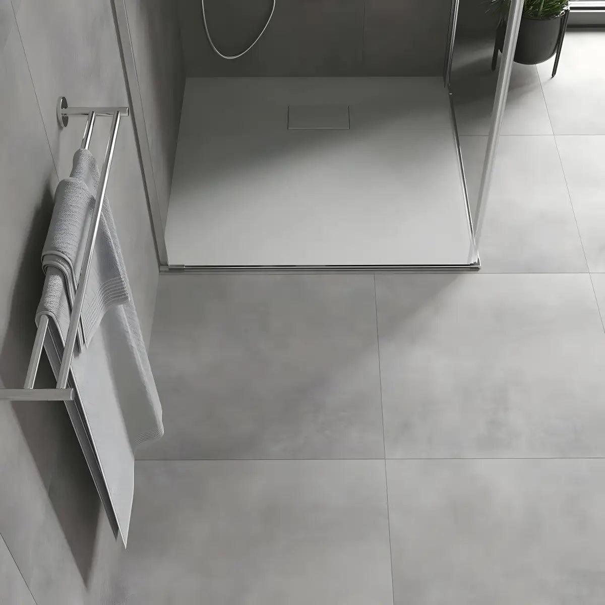 Cadita de Dus SMC Patrata 80x80cm, Alb, Sifon Inclus, Mexen