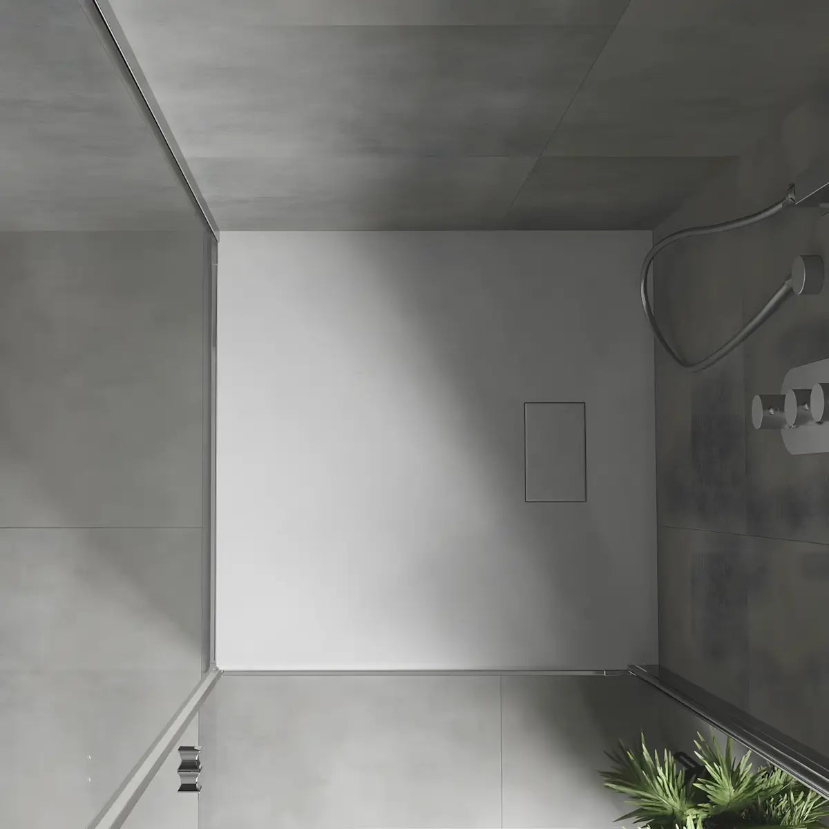 Cadita de Dus SMC Patrata 80x80cm, Alb, Sifon Inclus, Mexen