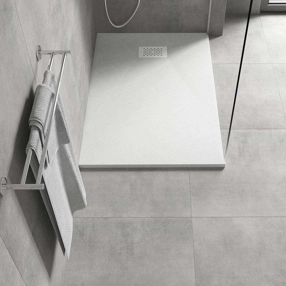 Cadita de Dus SMC 80x120cm, Alb, Sifon Inclus, Mexen