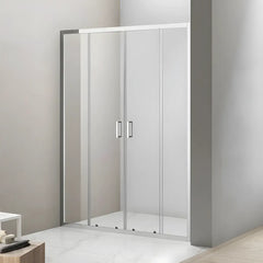 Usa De Dus Art 140-160cm, Latime Ajustabila, Sticla Securizata 6mm, Profil Aluminiu Cromat-Diplon