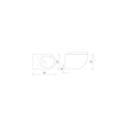 Vas WC Suspendat Rimless Ventura Lil, 37x49 cm, Capac Soft-Close Inclus, Alb