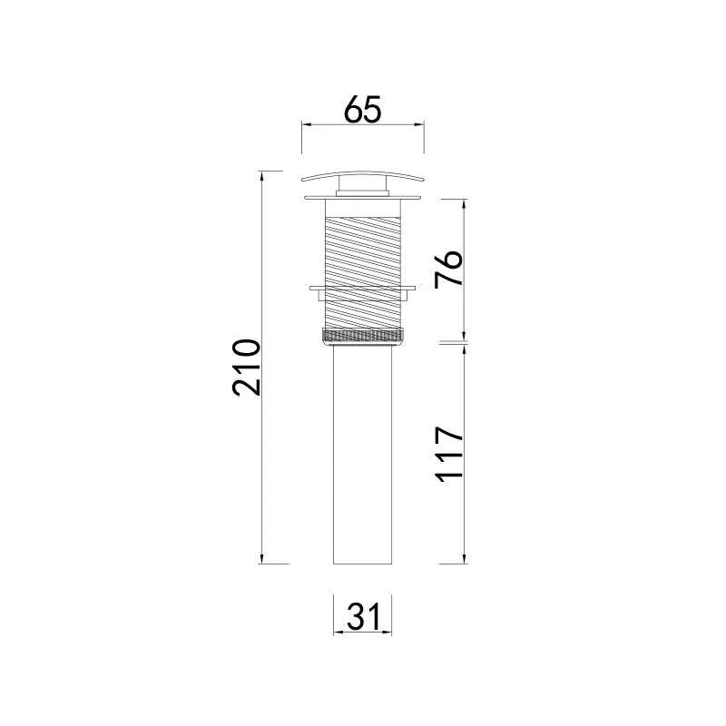 Ventil Pentru Lavoar Fara Preaplin 5/4, WB15B01, cu Capac Click-Clack, Finisaj Cromat
