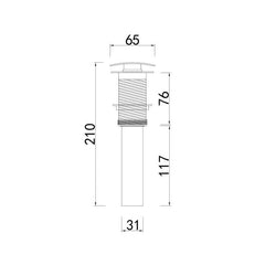 Ventil Pentru Lavoar Fara Preaplin 5/4, WB15B01, cu Capac Click-Clack, Finisaj Cromat