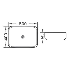 Lavoar pe Blat, Chiuveta Baie Diplon WB6407, Material Portelan, Culoare Alb, Dimensiuni 50cm X 40cm