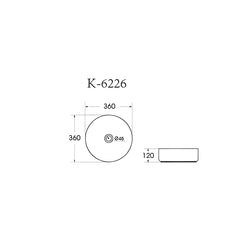 Chiuveta Baie Rotunda, Lavoar pe Blat Diplon WB6427MB, Material Portelan, Culoare Negru