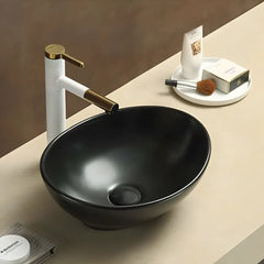 Lavoar pe Blat Lima 40.5x33cm, Negru, Portelan