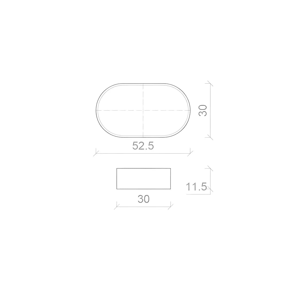 Lavoar pe Blat Bagdad 52.5x30cm, Alb, Ceramica