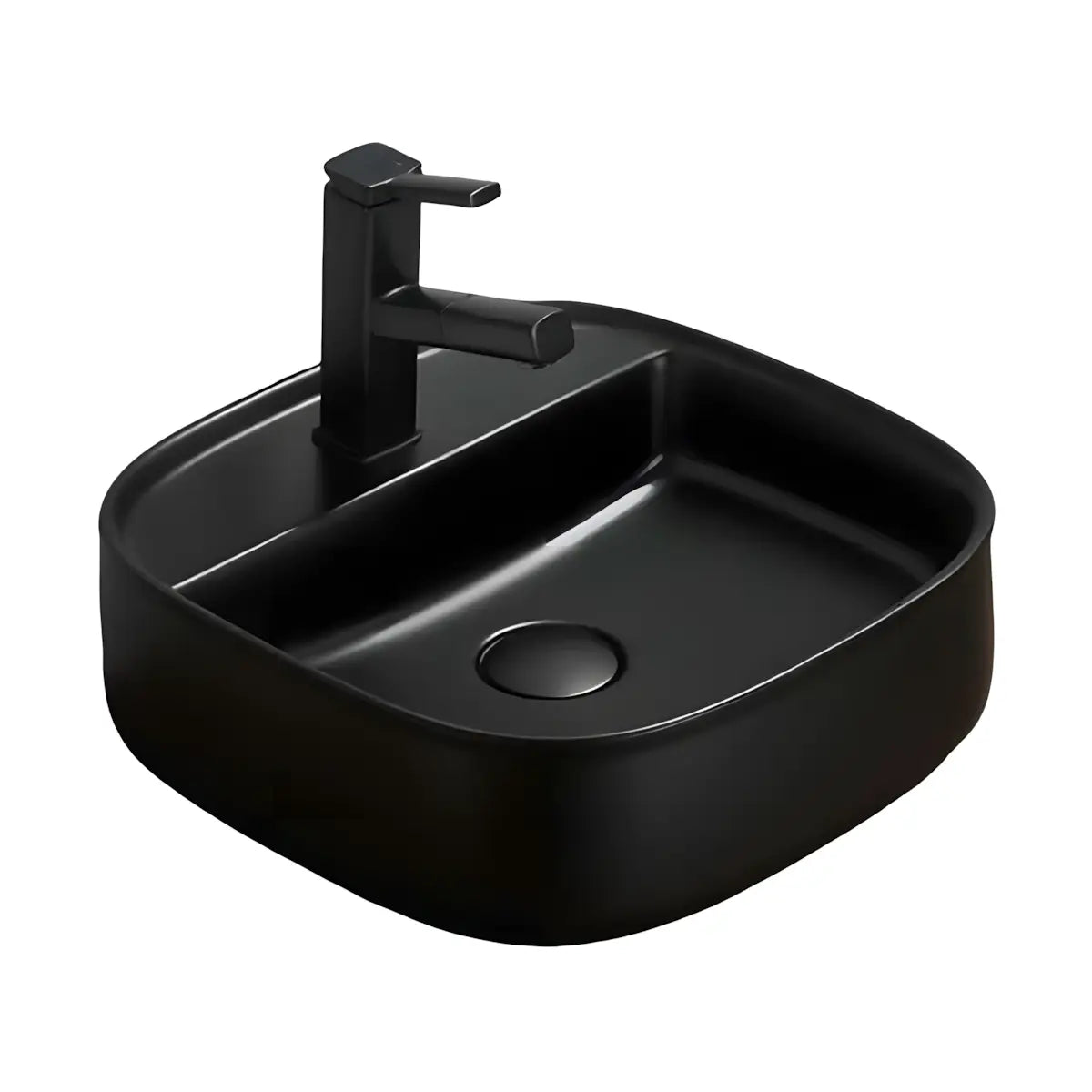 Chiuveta Baie pe Blat Kan 41.9x41.9cm, Negru, Ceramica