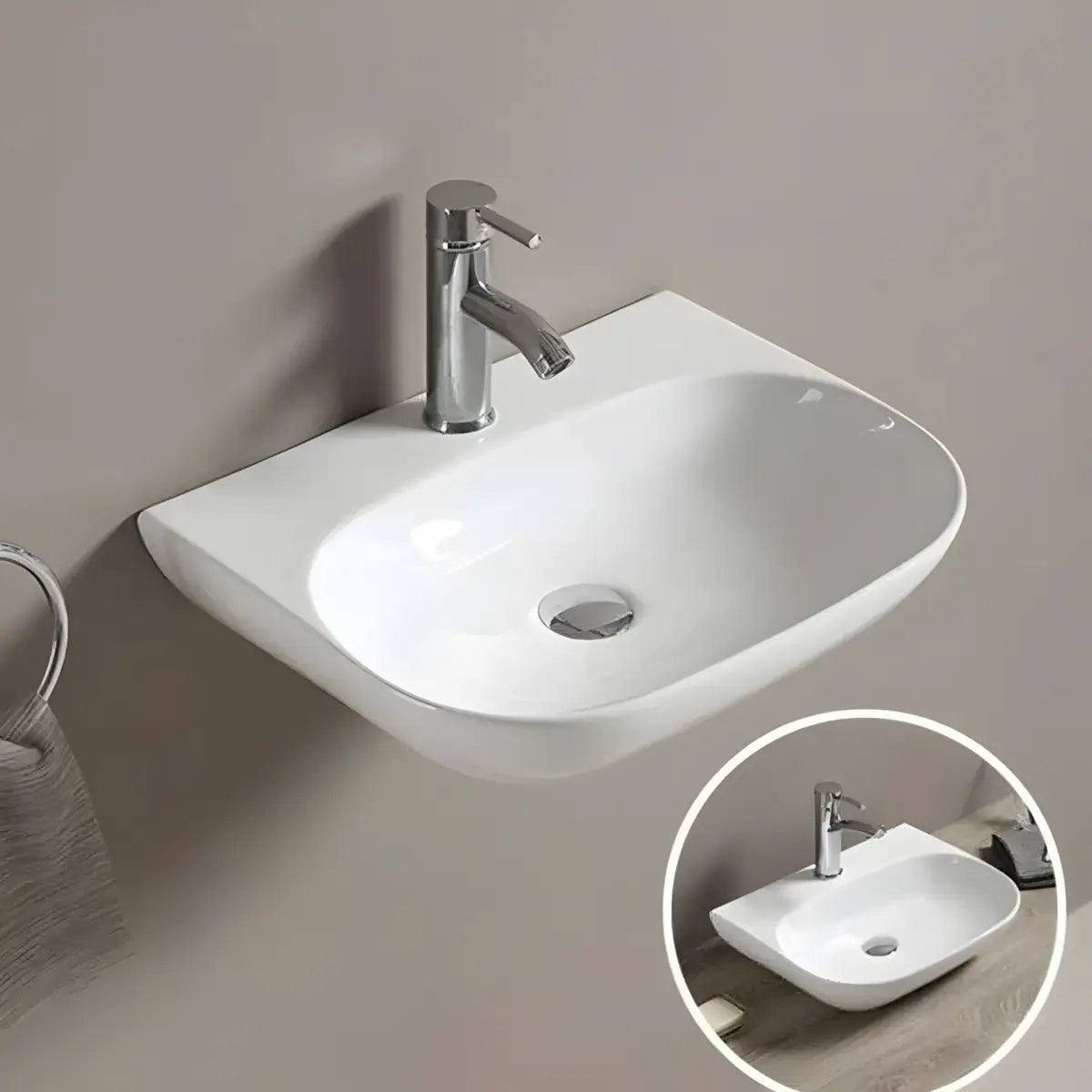 Chiuveta Baie Siena 50x38.5cm, Alb, Ceramica