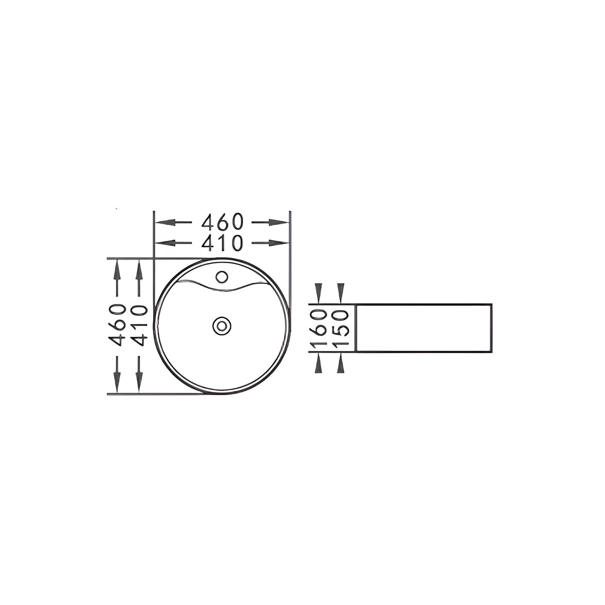 Lavoar Pe Blat WB6416, Material Portelan, Culoare Alb-Diplon