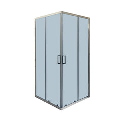 Cabina de dus BR6692CG, Dimensiune 80X80cm, Sticla Securizata Gri, Cadru Aluminiu Cromat, usi Culisante