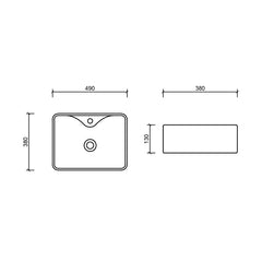 Chiuveta Baie, Lavoar din Portelan WB7215, Dimensiune 49cm X 38cm, Culoare Alb